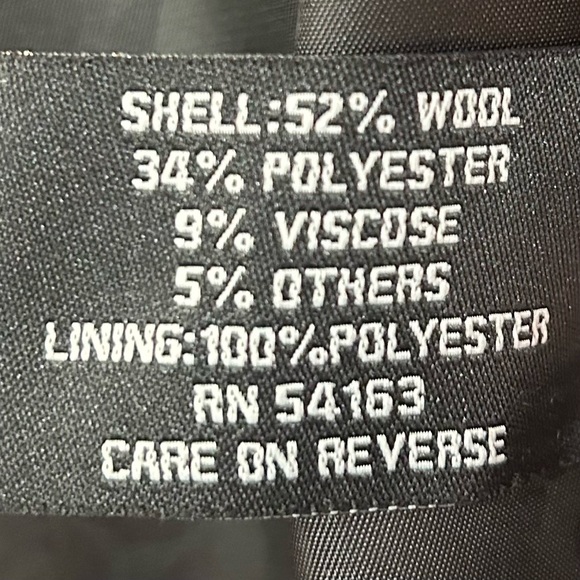 Guess Woman’s Wool Blend Peacoat Charcoal Colored Lined Split Collar Coat Size L - Picture 10 of 14